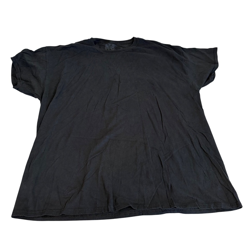 Fruit of the Loom Mens 2XL Black Short Sleeve 100% Cotton‎ Crew Neck T-Shirt